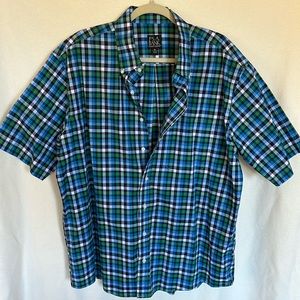 Jos. A. Bank Travelers Collection Button Down Collard Plaid Shirt. Size XL